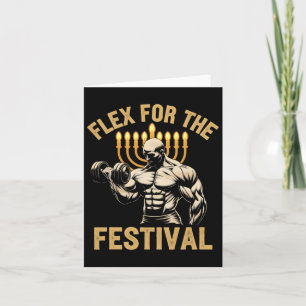 Cartão Engraçado Hanukkah Jewish Gym Workout Flex Para Os