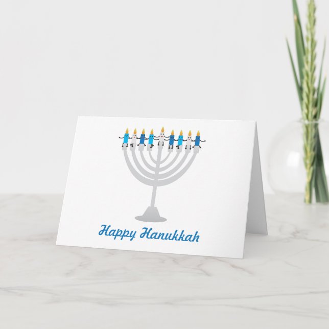 Cartão Engraçado Hanukkah menorah e velas (Frente)
