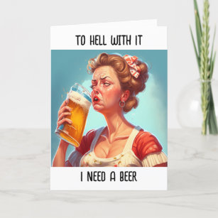 Cartão Engraçado Humor com Álcool