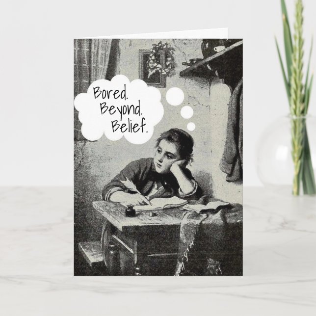 Cartão Engraçado Ilustração Vintage Eu Sinto Sua Falta (Frente)