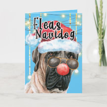 Engraçado Inglês Mastiff Frota de Natal Navidog