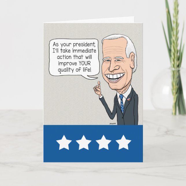 Cartão Engraçado Joe Biden ama Pessoas antigas Aniversári (Frente)