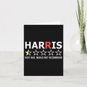 Cartão Engraçado Kamala Harris Não Recomendaria V