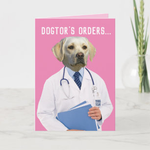 Cartão Engraçado Laboratório Amarelo Ordens do Médico Cur