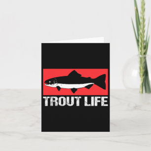 Cartão Engraçado Lago Trout Pescadores Pescar Truta Vida