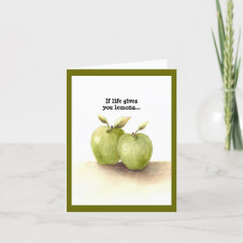 Cartão Engraçado Lil Green Apples fazendo magia