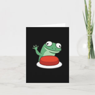 Cartão Engraçado Lizard Button Meme T-shirt.png