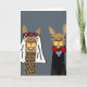 Cartão Engraçado Llama Bride e Arte de Casamento de Groom (Frente)