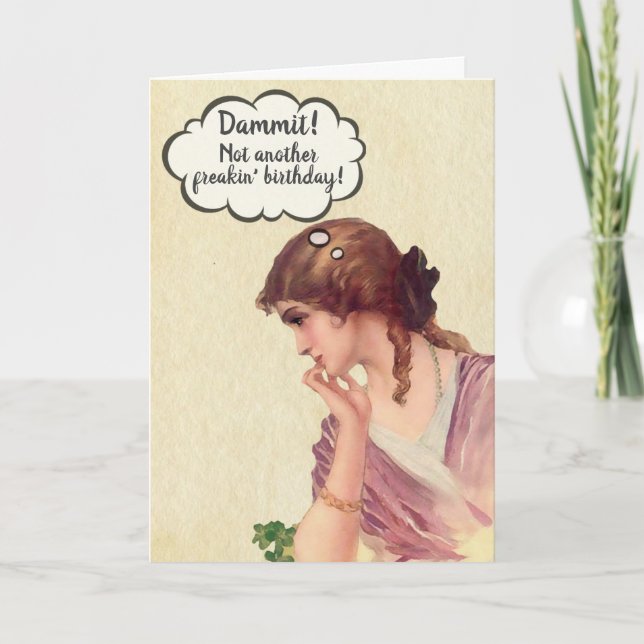 Cartão Engraçado Maldição, Não Outro Aniversário De Freak (Frente)