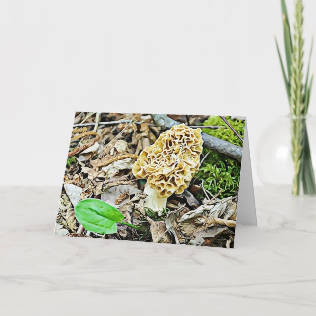 Cartão Engraçado, mas Romântico, Humor de Cogumelo Eu Te  (Frente)