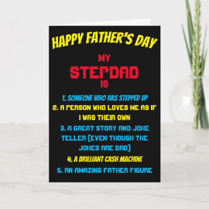 Cartão Engraçado Meu Dia de os pais De Citação Do Stepdad