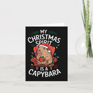 Cartão Engraçado Meu Espírito De Natal Capybara Correspon