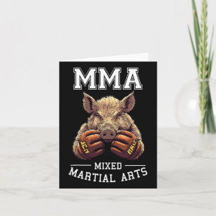 Cartão Engraçado Mma Boar Tailandês Boxingando Luta