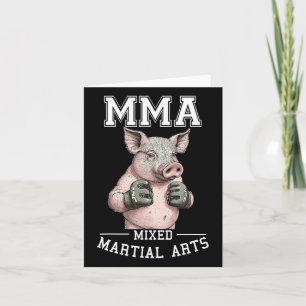 Cartão Engraçado Mma Pig - Tai Boxingando Luta