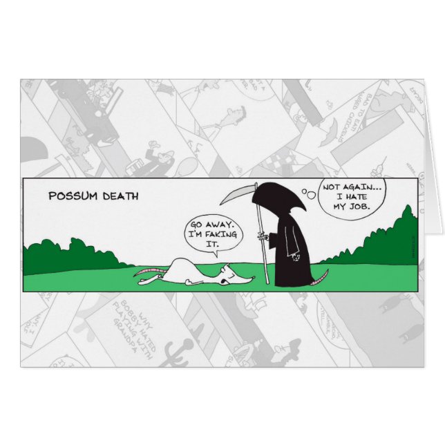 Cartão Engraçado - Morte Possum (Frente Horizontal)