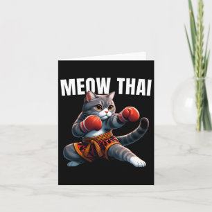 Cartão Engraçado Muay Tailandês Cat Meow Tailandês Boxand