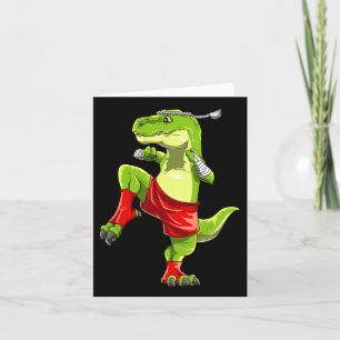 Cartão Engraçado Muay Thai T-rex - Tailandês Boxing