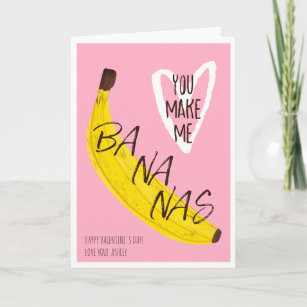 Cartão Engraçado namorados banana cita 3 fotos colagem