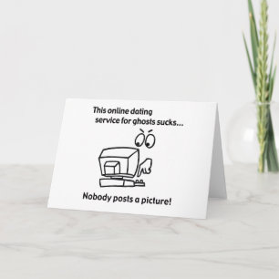 Cartão Engraçado Namorando Online Ghost Halloween