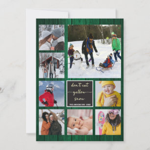 Cartão Engraçado Natal Amarelo Neve Verde Valor Fotográ