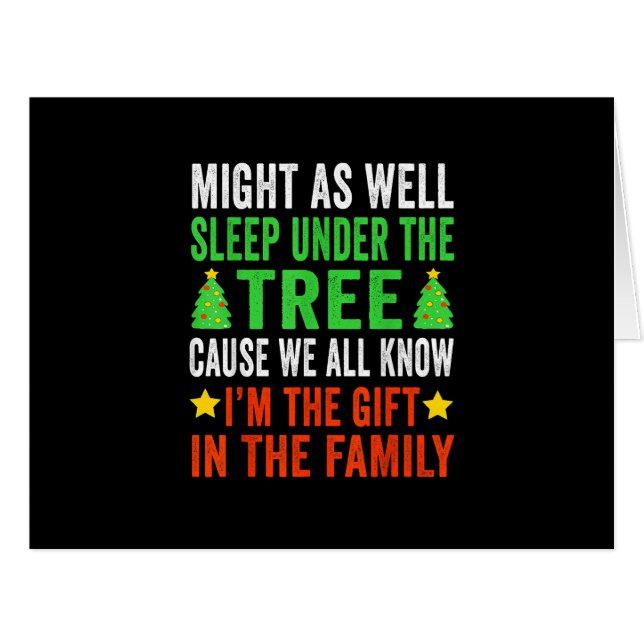 Cartão Engraçado Natal Crianças de Natal Pijamas Meninas  (Frente horizontal)