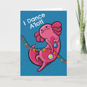 Cartão Engraçado Natal - Engraçado Axolotl com ornamentos
