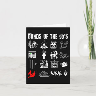 Cartão Engraçado Nerdy Alternativo Icônico Bandas Rock Do