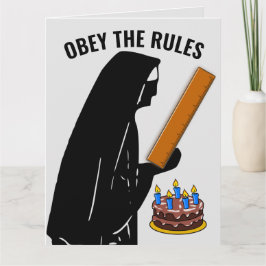 CARTÃO ENGRAÇADO NUN CATHOLIC BIRTHDAY OBEY GANHANDO CART