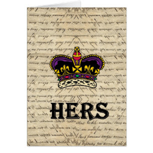 Cartão Engraçado o texto e a coroa dela