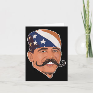 Cartão Engraçado Obama Mustache Americano