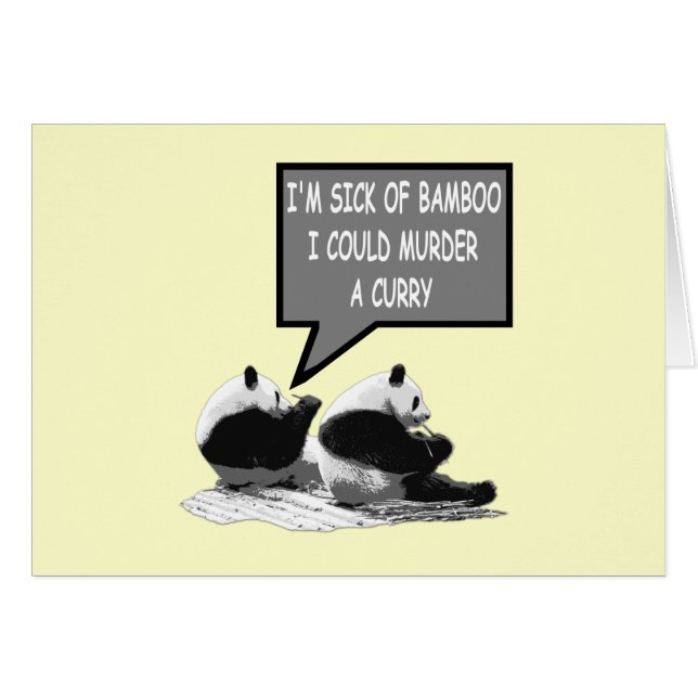 Cartão Engraçado Panda (Frente Horizontal)