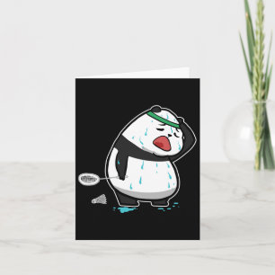 Cartão Engraçado Panda Jogando Badminton