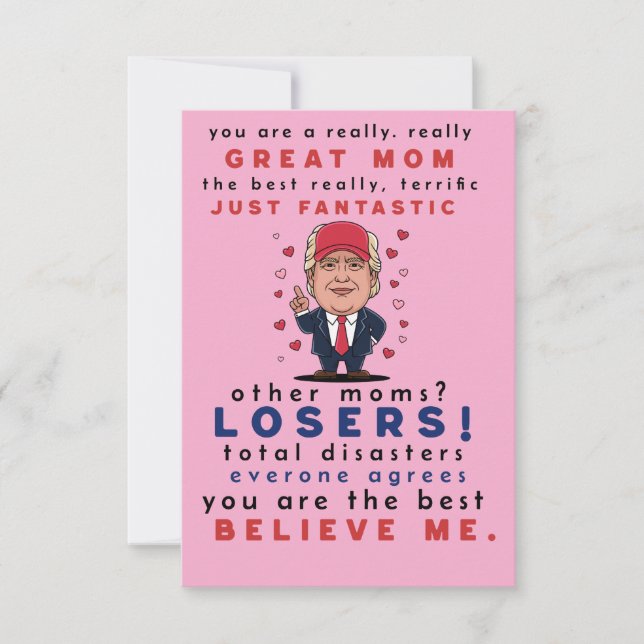 Cartão engraçado para a mãe, da filha, filho, cria (Frente)