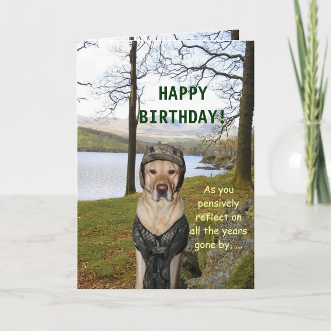 Cartão engraçado para caçador ou militar de amigos (Frente)