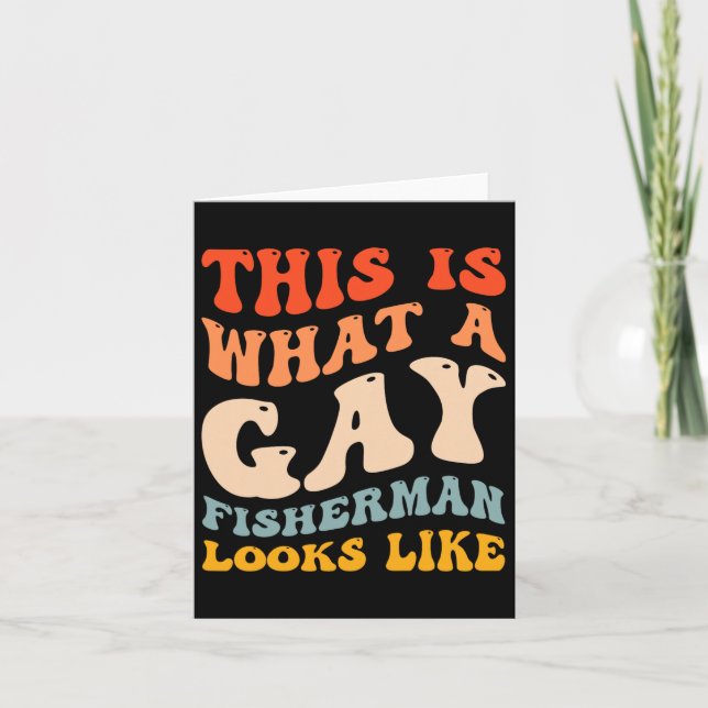 Cartão Engraçado Pescar Orgulho gay Que Parece Um Pescado (Frente)