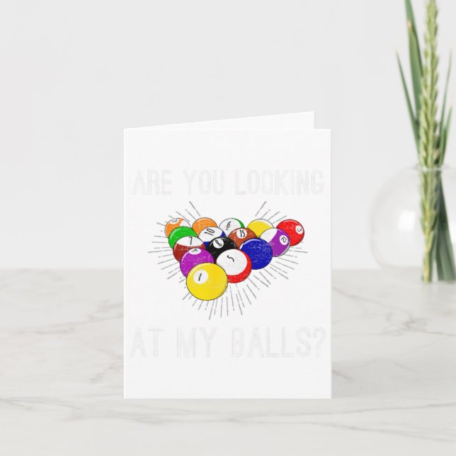 Cartão Engraçado Piscina Sarcástico Billiards Slogan Olha (Frente)