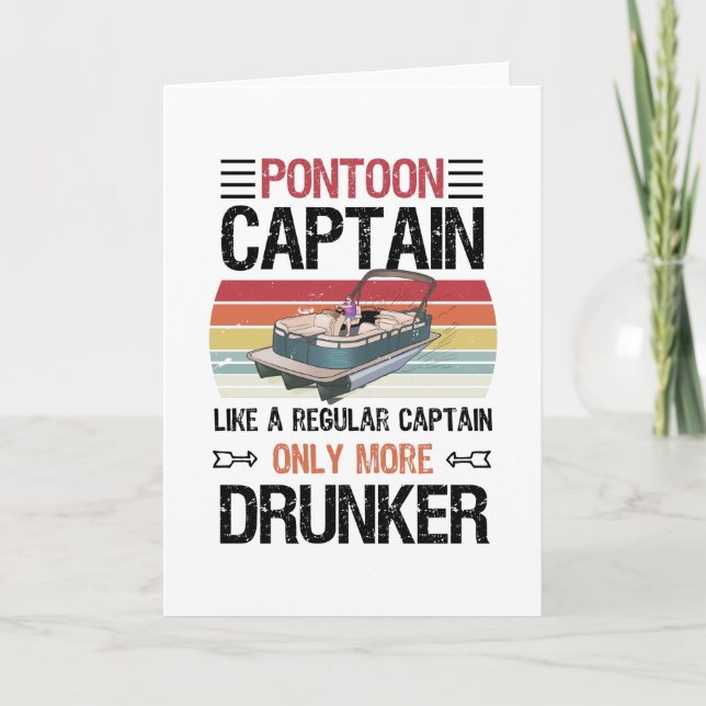 Cartão Engraçado Pontoon Capitão Pontooning Gift (Frente)