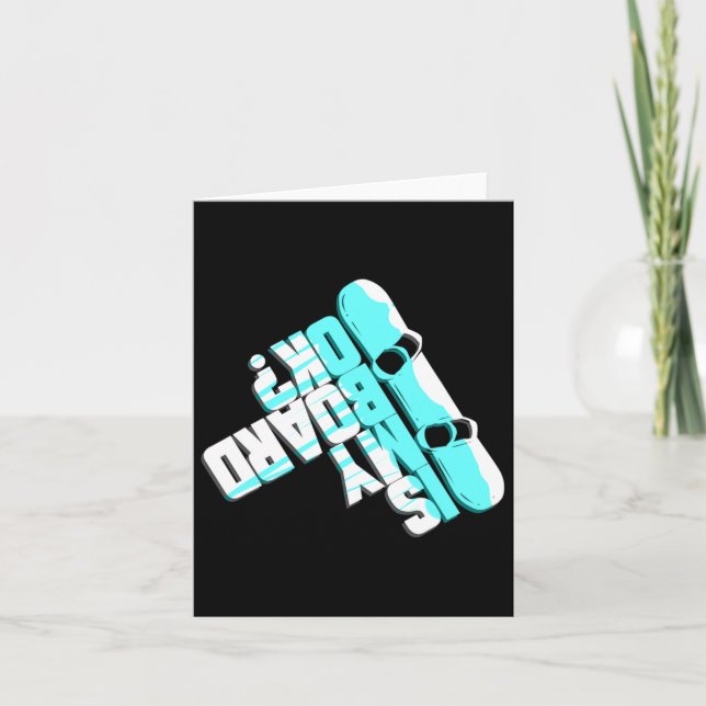 Cartão Engraçado Presente De Snowboard Para Feriados De I (Frente)