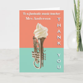 Cartão Engraçado Professor de Brass Cornet Sorvete Obriga