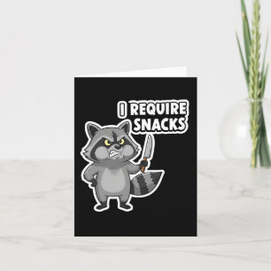 Cartão Engraçado Raccoon Eu Preciso De Snacks De Carro Hu