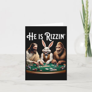 Cartão Engraçado Rizz Ele Está Rizzin Jesus 