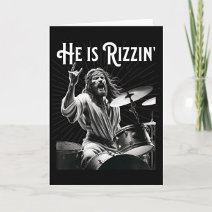 Cartão Engraçado Rizz Ele Está Rizzin Jesus Tamborilando