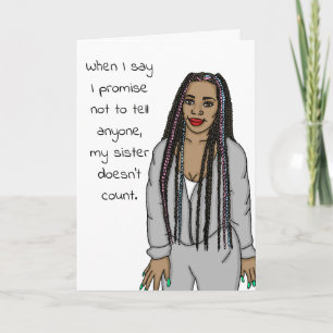 Cartão Engraçado, Sarcástico, Me Chame, Irmã Humor