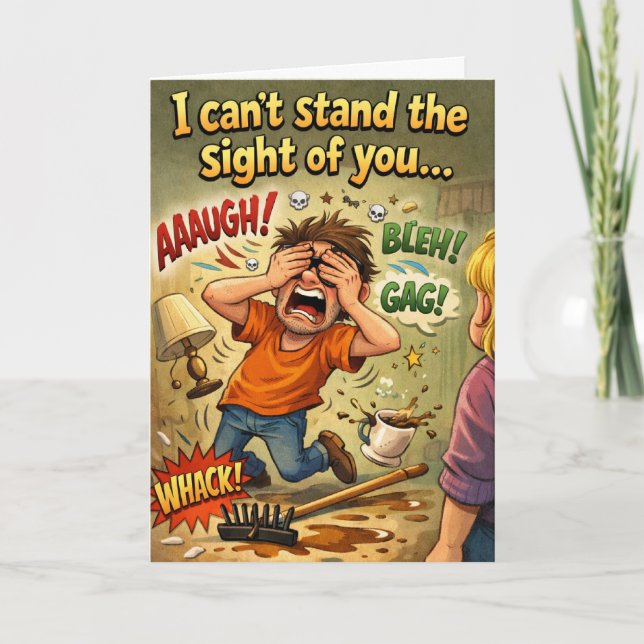 Cartão Engraçado sentir sua falta (Frente)