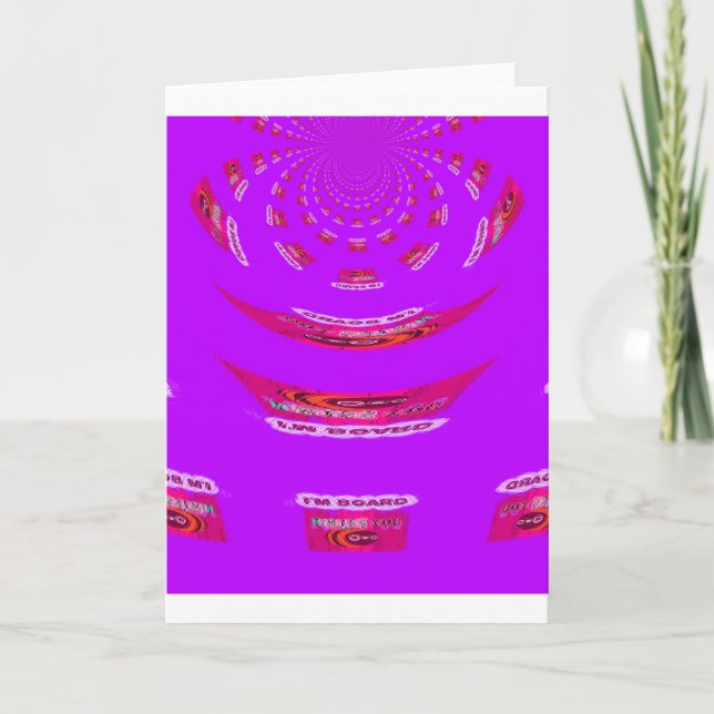 Cartão Engraçado, sinto sua falta, estou entediado (Frente)