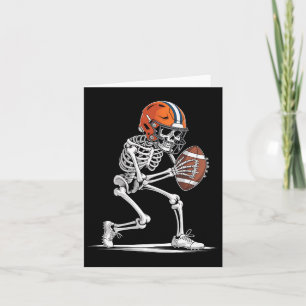 Cartão Engraçado Skeleton Futebol de Halloween Meninos Fi