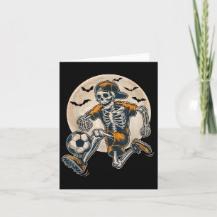 Cartão Engraçado Skeleton Soccer Men Meninos Meninos Cust