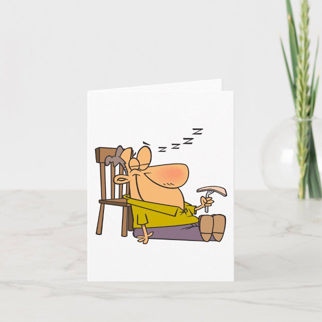 Cartão Engraçado Sleepy Man Napling com Sanduíche (Criador carregado)