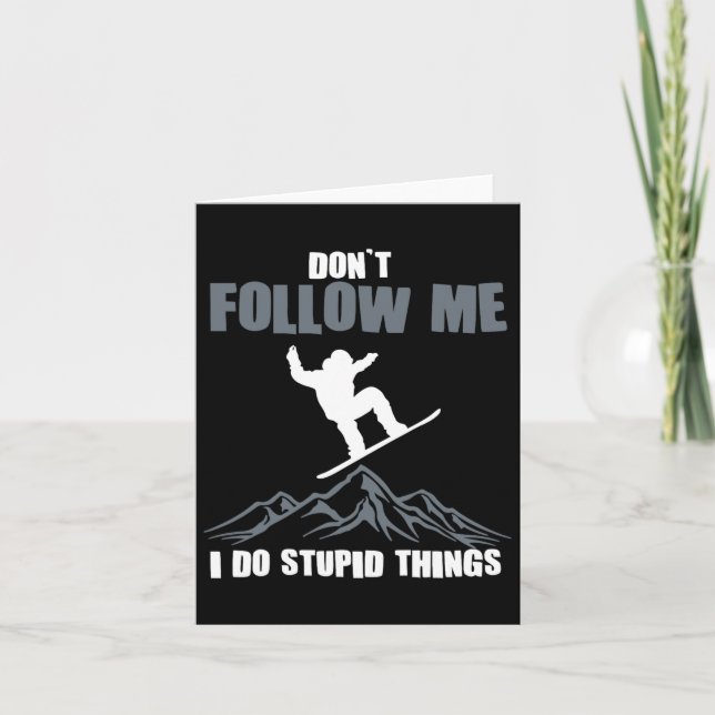 Cartão Engraçado Snowboard Gift Men Mulheres Bonitas Snow (Frente)