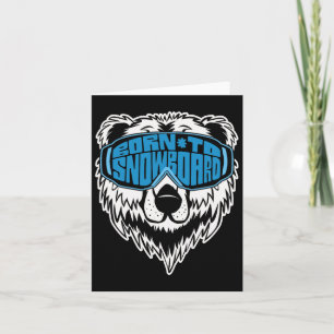 Cartão Engraçado Snowboard Urso Nascer De Gelo Para Snowb